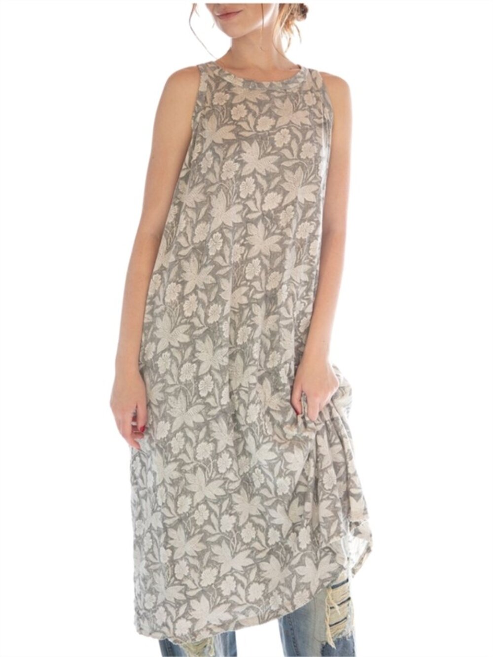 🦢Magnolia Pearl Block Print Ari Retro Fit Tank Dress RARE🦢